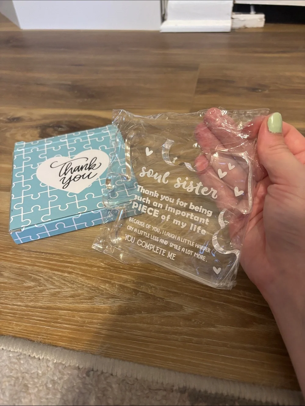 Soul Sister Clear Acrylic Puzzle Piece Keepsake - Thank You Gift